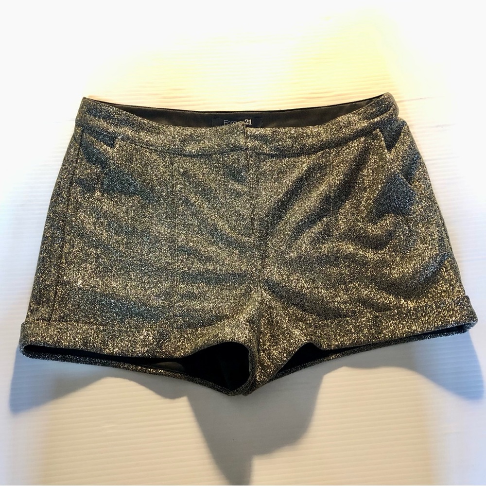 Metallic Sparkling Gold Lurex Shorts, Large